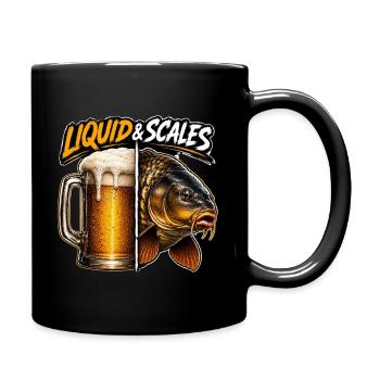 Liquid And Scales Funny Carp Fishing - Full Colour Mug - black - Right
