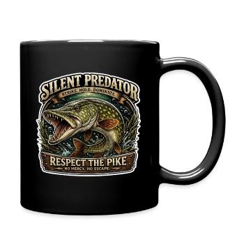 Silent Predator – Respectez le design de pêche au brochet - Mug uni - noir - Droite