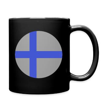 Round Finnish flag - Full Colour Mug - black - Right