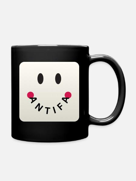 Antifa Greige Amicale | Sourire en design dégradé - Mug uni - noir