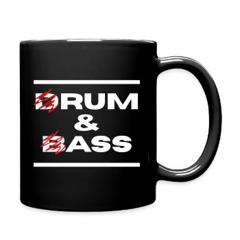 Drum & Bass / Rum & Ass (White Letters) - Full Colour Mug - black - Right