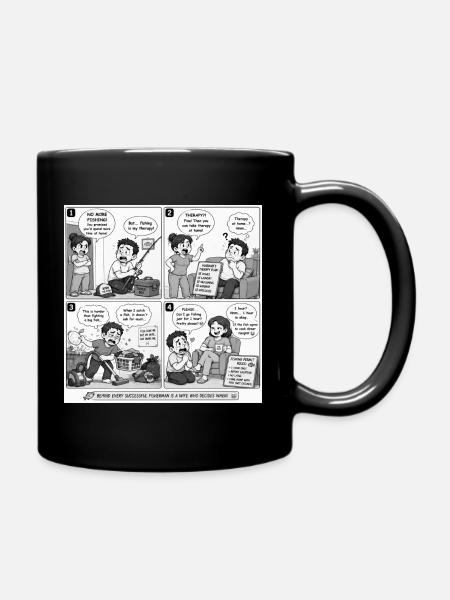 Thérapie de pêche : un dilemme comique - Mug uni - noir