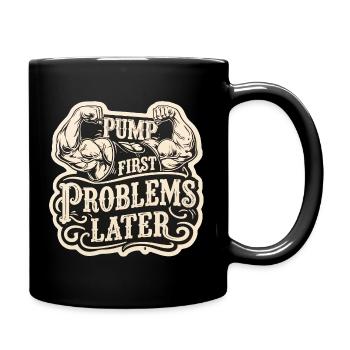 Gym Insider d’abord la pompe, puis les problèmes - Mug uni - noir - Droite