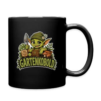 Gartenkobold - Tasse einfarbig - Schwarz - Rechts