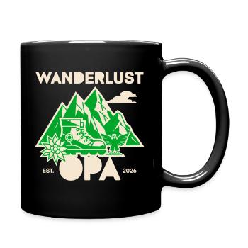 Wanderlust Opa 2026 Wandern Berge Rentner Vintage  - Tasse einfarbig - Schwarz - Rechts