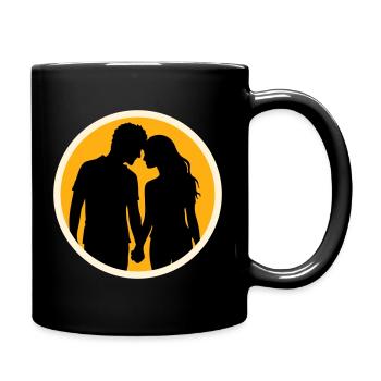 Couple Silhouette Amour Romance Petit ami de la Saint-Valentin - Mug uni - noir - Droite