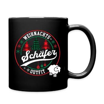Schäfer Weihnachten Schäferei Schaf Hirte Tierwirt - Tasse einfarbig - Schwarz - Rechts