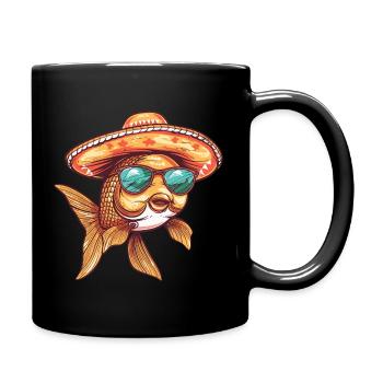 Goldfish Comic Funny Sombrero - Full Colour Mug - black - Right