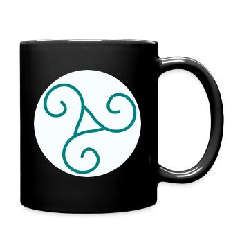 Triskel vert sur fonds blanc - Mug uni - noir - Droite