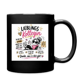 Lieblingskollegin Shirtmotiv - Tasse einfarbig - Schwarz - Rechts