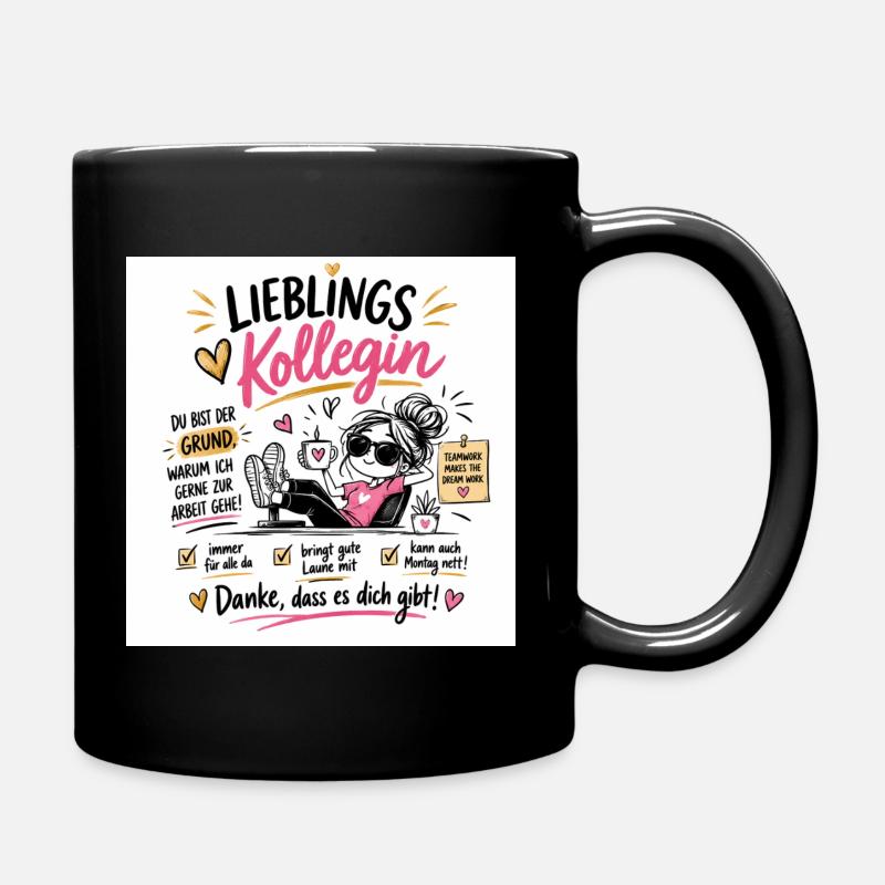 Lieblingskollegin Shirtmotiv - Tasse einfarbig - Schwarz