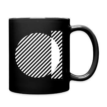 Geometrische Streifenkreise monochromes Muster - Tasse einfarbig - Schwarz - Rechts