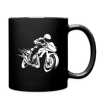Motorrad Motorradfaher - Tasse einfarbig - Schwarz - Rechts