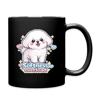 Softness Overload - Cute Bichon Dog Design - Tasse einfarbig - Schwarz - Rechts