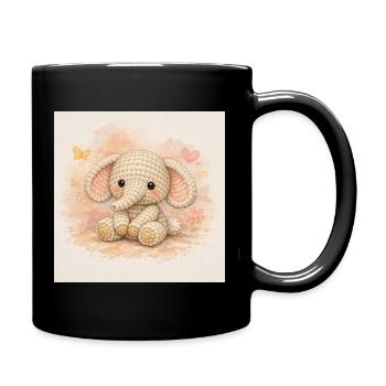 Yarn elephant - Full Colour Mug - black - Right