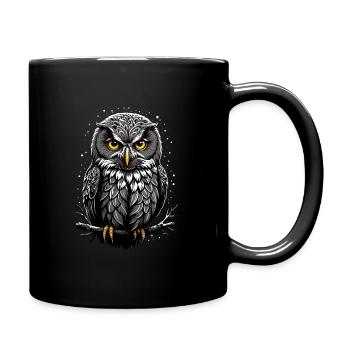 Owl print - Full Colour Mug - black - Right