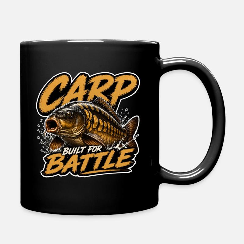Carp Built For Battle Fishing Design - Full Colour Mug - black