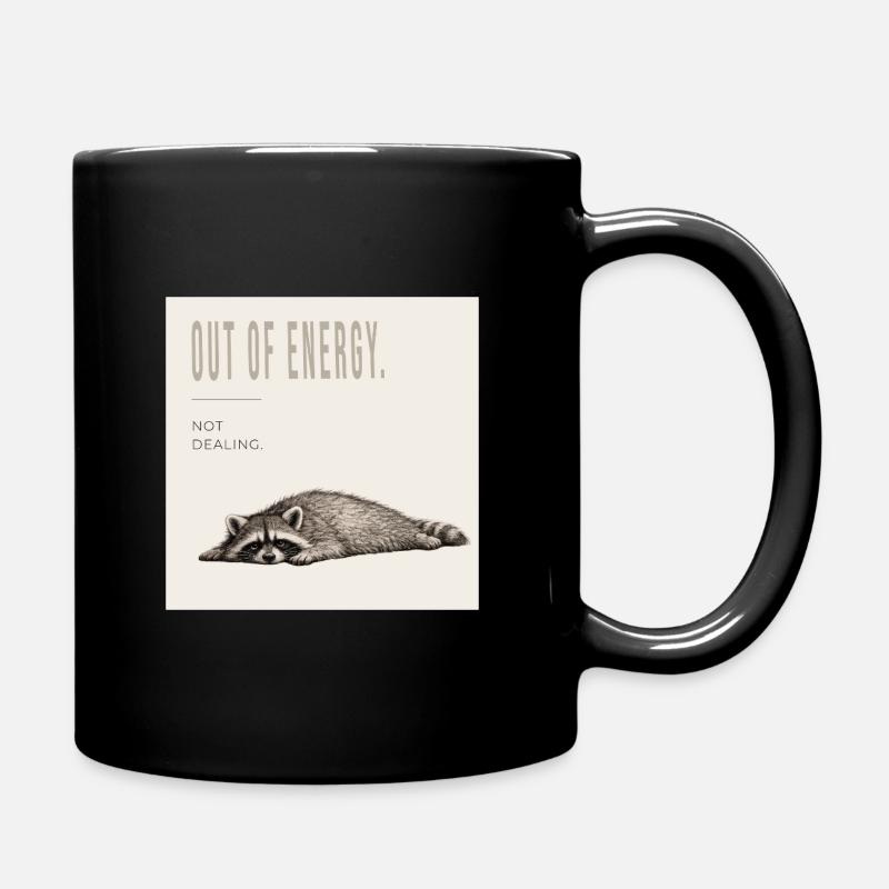 Besoin de café : Mème de raton laveur paresseux - Mug uni - noir