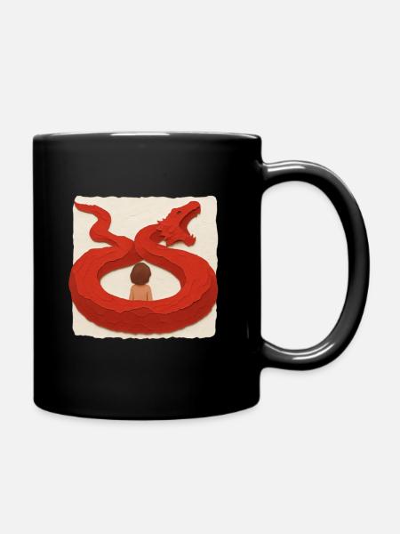 Dragon Embrace - Full Colour Mug - black