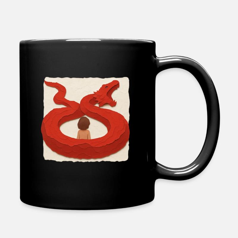 Drachenumarmung - Tasse einfarbig - Schwarz
