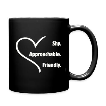 Flirting Introverts Shy Friendly Approachable - Full Colour Mug - black - Right