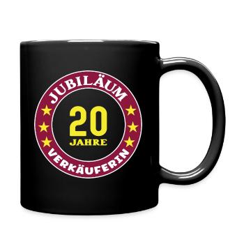 Verkäuferin 20 Jahre Jubiläum 20. Jubi Verkauf EH - Tasse einfarbig - Schwarz - Rechts