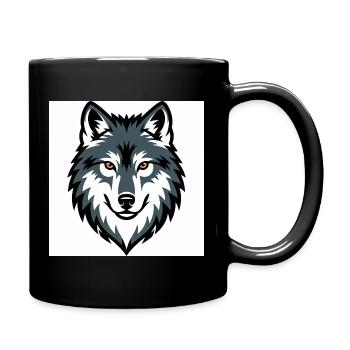 Wolf Graphic Emblem - Tasse einfarbig - Schwarz - Rechts