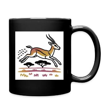Gazelle in golden landscape - Full Colour Mug - black - Right