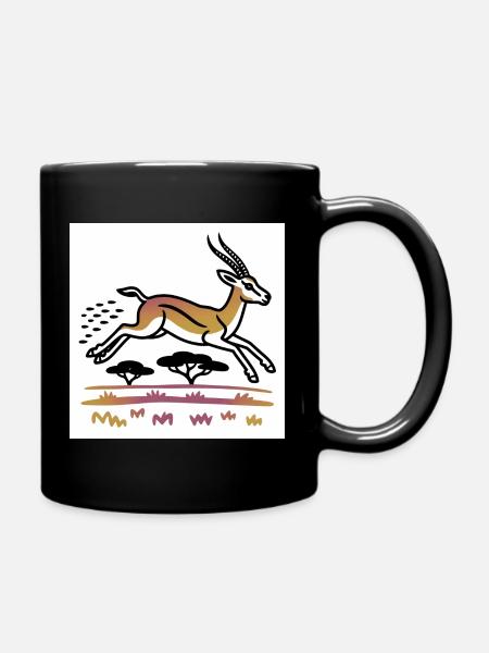 Gazelle dans un paysage doré - Mug uni - noir