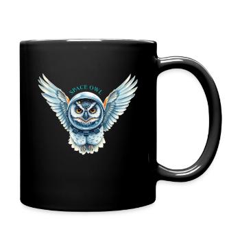 Chouette spatiale en combinaison spatiale - Mug uni - noir - Droite