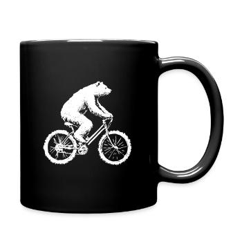 Bicycle Bear Wheel Rider - Full Colour Mug - black - Right
