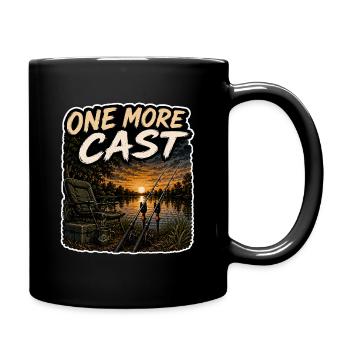 Ein weiterer Wurf Sonnenuntergangs-Karpfenfischen-Design - Tasse einfarbig - Schwarz - Rechts