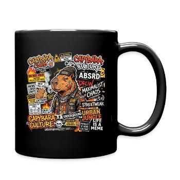 Capybara Streetwear Untergrund Kultur - Tasse einfarbig - Schwarz - Rechts