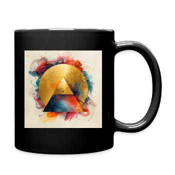 Triangle doré dans une aura colorée - Mug uni - noir - Droite