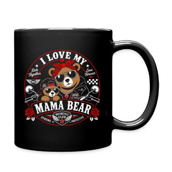 I Love My Mama Bear Style Biker Vintage - Mug uni - noir - Droite