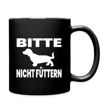 Dackel - Tasse einfarbig - Schwarz - Rechts