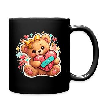 Cute Broken Heart Teddy Bear – Love Aesthetic - Mug uni - noir - Droite