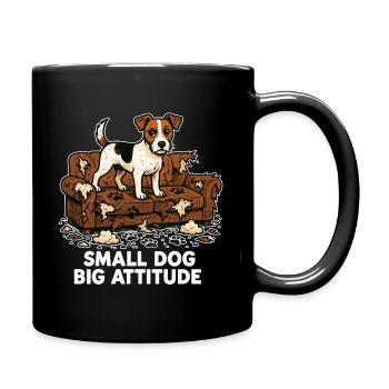 Jack Russell: Small Dog. Big Attitude. Comic - Tasse einfarbig - Schwarz - Rechts