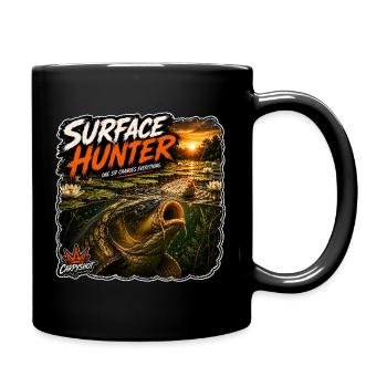 Oberflächenjäger-Karpfenfischerei-Design - Tasse einfarbig - Schwarz - Rechts