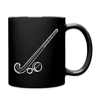 Tirage de bâtons et de ballons de hockey sur gazon - Mug uni - noir - Droite
