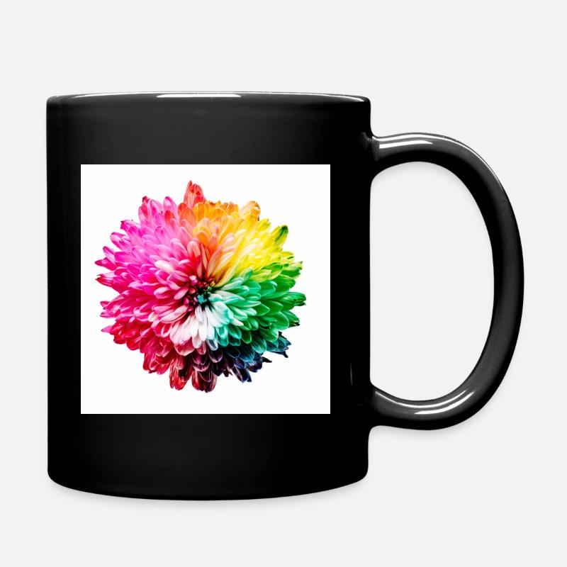 Explosion de la Fleur Arc-en-ciel - Mug uni - noir