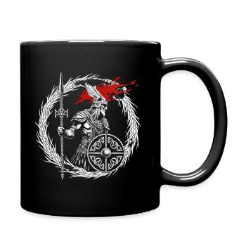 Guerrier viking intrépide - Valhalla attend - Mug uni - noir - Droite