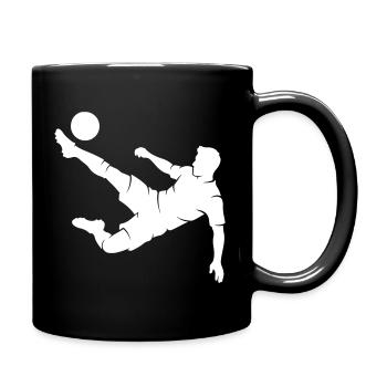 Fussballer Fallrückzieher Silhouette - Tasse einfarbig - Schwarz - Rechts