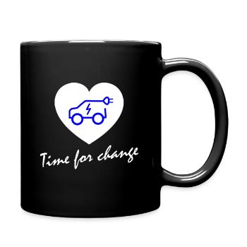 Time for change E-car heart - Full Colour Mug - black - Right