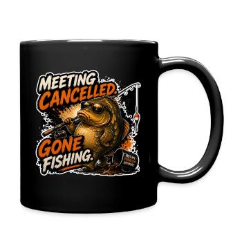 Treffen abgesagt Los-Karpfenfischen - Tasse einfarbig - Schwarz - Rechts