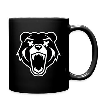 Tête d’ours en colère - Mug uni - noir - Droite