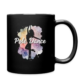 Pole Dance Silhouette: Watercolor Woman in High Heels - Full Colour Mug - black - Right