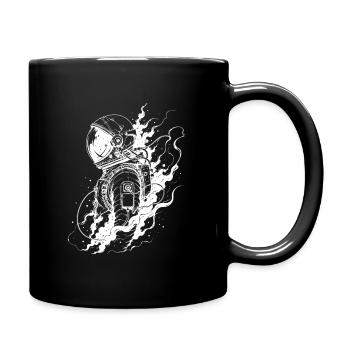 Astronaut zwischen Sternenstaub und Ewigkeit - Tasse einfarbig - Schwarz - Rechts