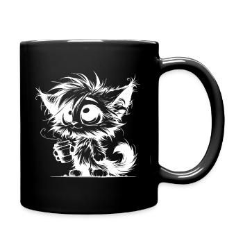 Große Augen kleiner Becher riesige Persönlichkeit - Tasse einfarbig - Schwarz - Rechts