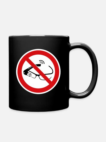 Smart glasses prohibited - Full Colour Mug - black